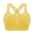 thumbnail image 4 of Bras for Women's Workout Bras Supportive Sports Plus Size Yoga Full Coverage Push Up Wireless on Clearance Yellow 2XL, 4 of 4