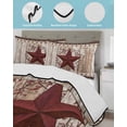 thumbnail image 3 of Quilt King Size Bedding Set, Texas Star Vintage Reversible Summer Quilt 3 Pieces, Red Berry Retro Art Wooden Lightweight Bedspreads Coverlets with 2 Pillow Shams for All Seasons, 3 of 5