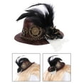 thumbnail image 1 of Mini sombrero de copa retro punk gótico con pinza de pelo de de engranaje, para Mardi Gras Carnival Head Wear Accesorio Halloween Elegant Brown Colcomx sombreros de copa de las mujeres, 1 of 8