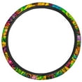 thumbnail image 3 of Bright Color Roses Car Steering Wheel Covers Protection Neoprene Soft Comfort Grip Breathable, Warm in Winter and Cool in Summer Stretch-on Sweat Absorbing Colorful Bloom, 3 of 8