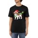 thumbnail image 1 of A Christmas Bulldog Wearing Christmas Hat Men's Cotton T-Shirts Casual Crew Neck Tshirts Short Sleeve Tee Shirts,, 1 of 6