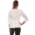 thumbnail image 2 of Scully Honey Creek Womens Blouse Ivory 100% Rayon Embroidered 3/4 Sleeve XS, 2 of 2