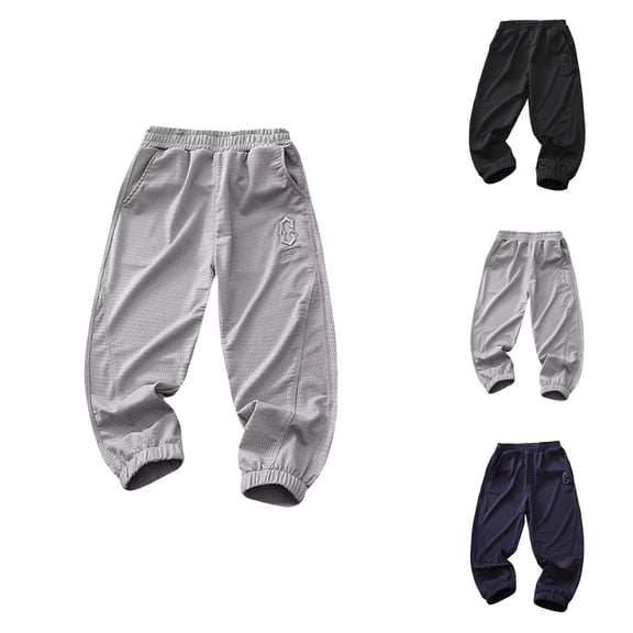 Boys Mesh Pants for Everyday Casual Outdoor Play - Lightweight Breathable Elastic Waist Trousers for Spring Summer Kids Clothing