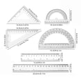 thumbnail image 4 of 6PCS Transparent Math Set Plastic Rulers Set Protractors Triangle Measuring Tool, 4 of 8
