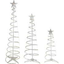 Set of 3 Clear Lighted Spiral Christmas Trees - 3', 4', and 6'