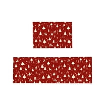 Summercome Christmas Kitchen Rug Sets Xmas Holiday Snowflake and Christmas Tree Kitchen Mat 2 Pieces Non-Slip Decorative Doormat Area Runner Carpet Set Floor Mat for Home Decoration, 16"x24" 16"x47"