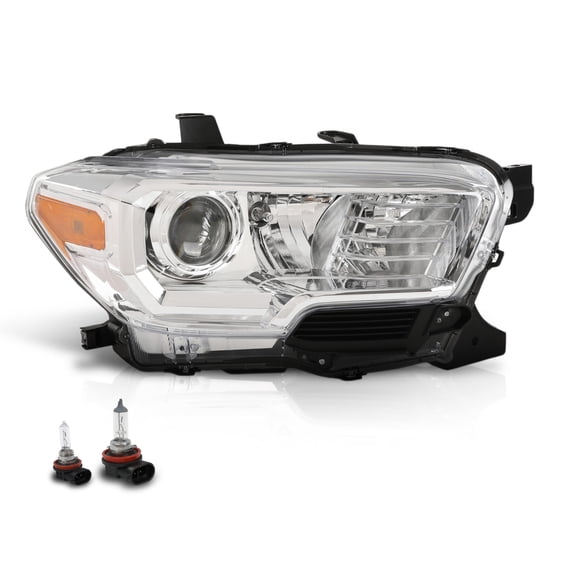 w/o LED DRL Chrome Headlight Assembly Right Side Fit For 2016-2023 Toyota Tacoma