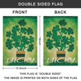 thumbnail image 2 of Shamrock Green Clover Irish Welcome Outdoor Flags Happy Saint Patrick's Day Outdoor Flag Irish Holiday House Flag 12×18 in Burlap Small Yard Decoration, 2 of 4