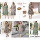 thumbnail image 3 of Vestido midi A línea de verano casual bohemio de flores con cuello en V y mangas cortas para mujer de tallas grandes Agnes Orinda 1X verde, 3 of 8