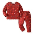 thumbnail image 5 of Linfrsh Christmas Outfit Girls Clothes, Girls Outfits Tie Dye Sweatshirt Tops and Leggings Sweatpants 2 Piece Fall Winter Clothes Set Red,6-12 Months, 5 of 7