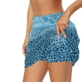 thumbnail image 2 of Garronmavis Mini Tennis Skirt for Women Inner Shorts Mini Golf Skirt Skort Workout Pickleball Skorts Animal Print Golf Tennis Skort, Blue Leopard Print, Size L, 2 of 7