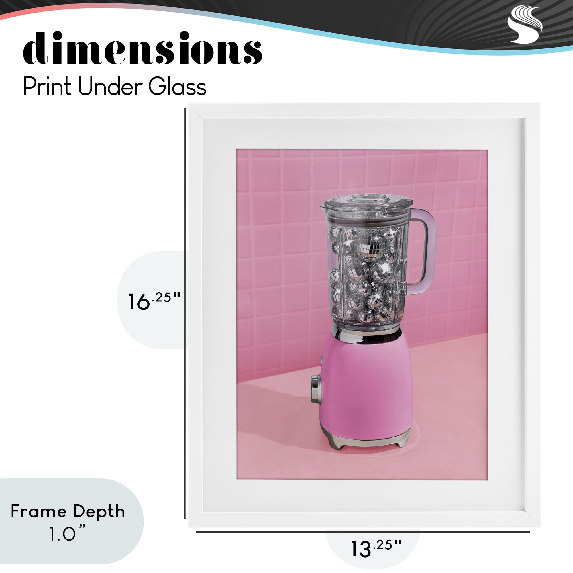 Stupell Industries Disco Drink Blender over Pink White Framed Print Under Glass, design by LISH Creative