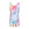 thumbnail image 3 of Ruyang Girls Sleeveless Gymnastics Unitard Print High Elastic Full‑Coverage One‑Piece Athletic Dance Suit Kids Sports Clothes, 3 of 6