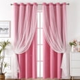 thumbnail image 4 of Ywbawe Double Layer Curtains Star Lace 2-in-1 Sheer & Blackout Liner for Bedroom Living Room 84 Inch,1-Piece, 4 of 6