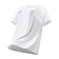 thumbnail image 4 of COSFO Crew Neck Men's Shirts Short Sleeve Striped Athletic Tops Pullover Loose Breathable Mens Classic T-Shirt, 4 of 4