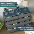 thumbnail image 2 of Resenkos Modern Mid Century 8 Drawer Wide Dressers Chests for Bedroom, Chest of Drawer Organizer Grey, 2 of 10