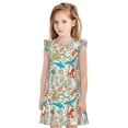 thumbnail image 1 of Fotbe Sea Animal Vestido de Dormir para Niñas de 3 a 10 Años, Mangas Cortas, Estilo Princesa, Pijama Camisón con Mangas Voladas-Large, 1 of 6