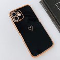 thumbnail image 6 of Compatible with iPhone 11 Pro Case Cute Heart for Women Girls, Plating Raised Corners Bumper & Full Camera Protective Cover Shockproof Silicone Phone Case for iPhone 11 Pro, Black, 6 of 6