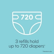 Diaper Genie Round Refills, Unscented, Holds up to 720 Newborn Diapers, 3 pack