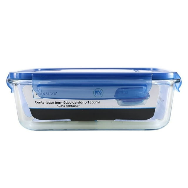 Contenedor Mainstays Hermético de Vidrio 1500 ml Azul