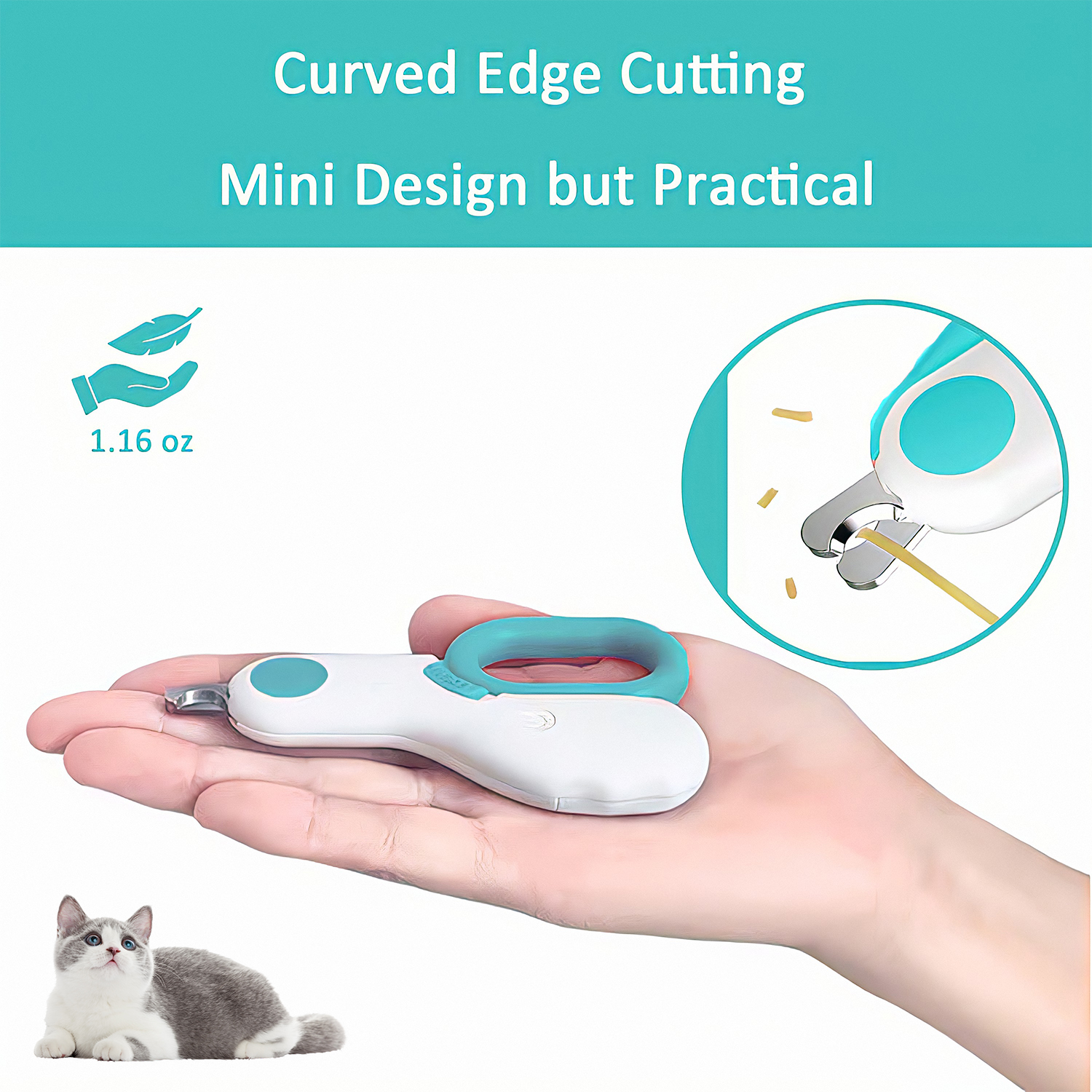 OAZOUF Cat Nail Clippers with LED Light photo 6