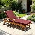 thumbnail image 5 of Millsilo Outdoor Chaise Lounge Cushion, 72" x 21" x 3" Patio Lounge Chair Cushion, Water-Resistant UV-Protected Replacement Cushion with High Density Foam, Burgundy, 5 of 7