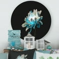 thumbnail image 2 of Designart 'Close Up Of White and Pure Blue Daisy Flower I' Traditional Circle Metal Wall Art 11x11 - Disc of 11, 2 of 5