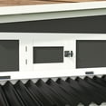 thumbnail image 4 of PawHut Wooden Chicken Coop with Nesting Box, Run for 6 Chickens, Dark Gray, 4 of 9