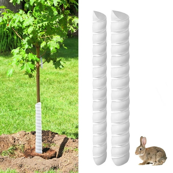 GIXUSIL 2 Size Tree Trunk Protector - 2-Pack White Heavy Duty Plant Guard Covers, Winter Frost & Animal Damage /Mechanical Damage Prevention for Young Trees,Plastic