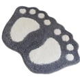 thumbnail image 2 of Bonita alfombra de baño, superabsorbente, lavable a máquina, base antideslizante, alfombra de baño de microfibra suave para baño gris, 40 cm x 60 cm, 2 of 7