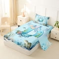 thumbnail image 2 of Erosebridal Watercolor Ocean Coral Twin Sheet Sets For Boys,Cute Axolotl Letter D Monogrammed Kids Bedding 3pcs, 2 of 6