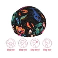 thumbnail image 5 of Kdxio Animals Under Water Print Shower Cap for Women,Elastic and Reusable,Double Waterproof Layers Bathing Hat, 5 of 6