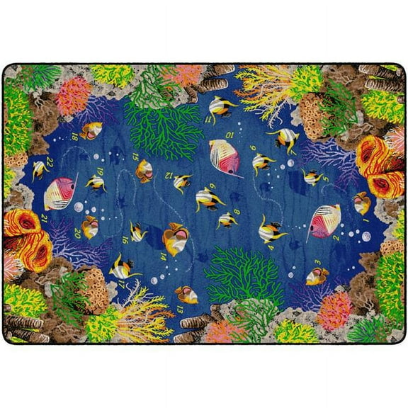 Flagship Carpets FE130-32A 5 ft. 10 in. x 8 ft. 4 in. Underwater Counting Rug - Rectangle
