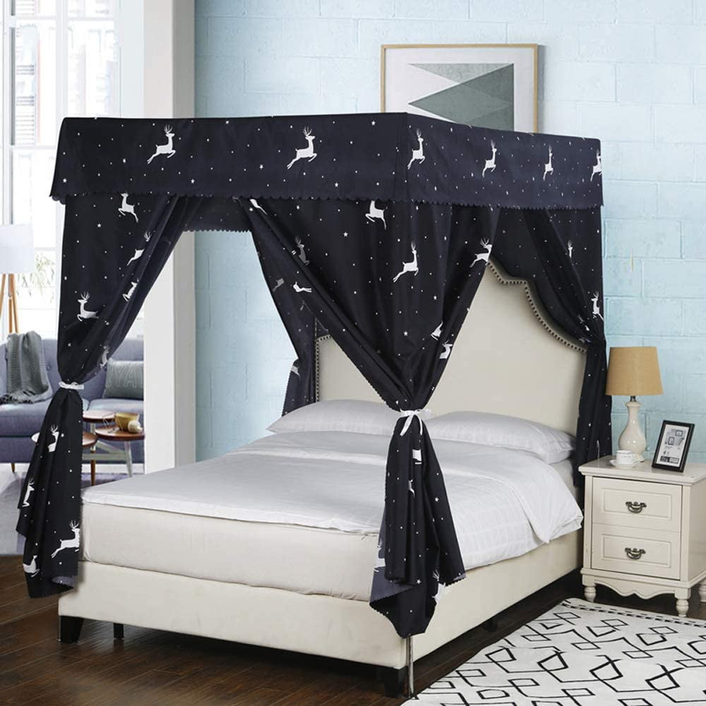 Mengersi Galaxy Star Four Corner Post Bed Curtain Canopy Bedroom Decoration for 