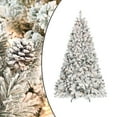 thumbnail image 2 of Bringstar 7ft Snow Flocked Artificial Christmas Tree with Pine Cones, Hinged Unlit Xmas Tree with Full Branches for Holiday Decoration, 2 of 5