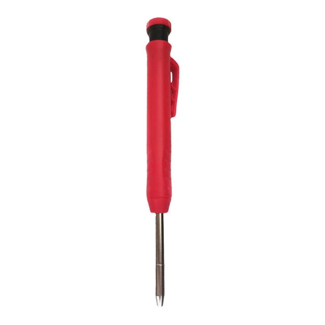 Lápiz de carpintero para carpintería, marcador activo de punta larga y eficiente, marcador de orificio profundo con cabeza larga para dibujar madera y Rojo