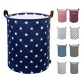 thumbnail image 1 of Caroeas 18.0-Inches Thicken Laundry Basket, Waterproof Large Laundry Basket Drawstring Closure, Collapsible Laundry Basket Soft Leather Handles, 1 of 4