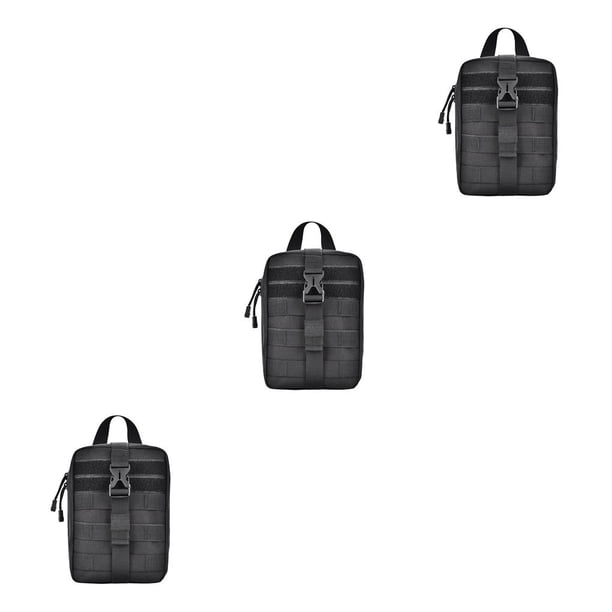 Toystoory Bolsa de almacenamiento al aire libre Camping Senderismo Accesorios de supervivencia Riñonera Pesca Montañismo Bolsillo Oxford Paquete de Negro 3piezas Toystoory CBP186098