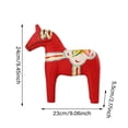 thumbnail image 3 of Sculpture de Cheval Suédois en Bois Peint à la Main Rouge, 3 of 8