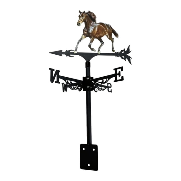 Horse Weathervane Wind Direction Metal Iron Art Durable Design for Farmhouse Porch Courtyard Patio