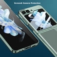 thumbnail image 3 of Dteck for Samsung Galaxy Z Flip 6 Clear Case with Screen Protector, Crystal Clear Hard PC Clear Case, Ultra Slim Non-Yellowing Anti-Scratch Plating Bumper Cover Case for Galaxy Z Flip6 5G 2024,Green, 3 of 5