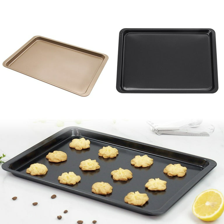 Yannee Baking Sheet Pans 14 Inch,Cookie Tray Toaster Oven Pan Nonstick  Thicken Heavy Carbon Steel No Warp Non Toxic Magnetic Bakeware,Black