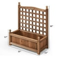 thumbnail image 2 of Costway Solid Wood Planter Box with Trellis Weather-Resistant Outdoor 25''x11''x30'', 2 of 11