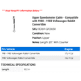 thumbnail image 2 of Upper Speedometer Cable - Compatible with 1980 - 1983 Volkswagen Rabbit Convertible 1981 1982, 2 of 2