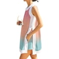 thumbnail image 2 of UDAUDU 2 Piece Sets for Women Gradient Vacation Sleeveless Crew Neck Pullover Top Lounge Set Tracksuit Casual Shorts Matching Set with Pocket Pink XL, 2 of 7