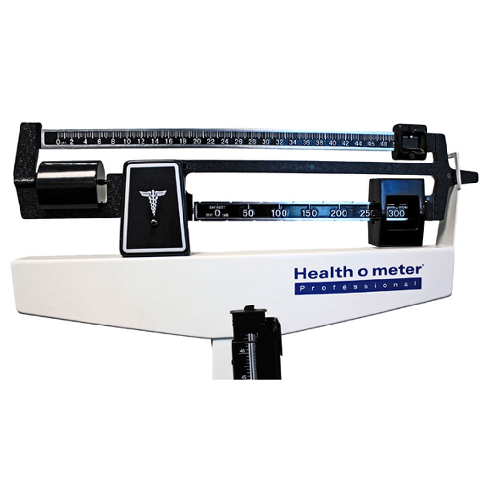 Healthometer 450KLWH Beam Scale w/ Height Rod/Wheels-500 lb/227 kg