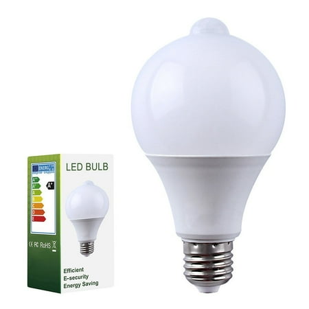 Energy Saving Natural E27 LED Motion Sensor Lamp Infrared PIR Motion Sensor Lamp Auto Switch Stairs Night Lights Energy Saving for Lobby Carport Hallway Security.., By Eleoption,USA ()