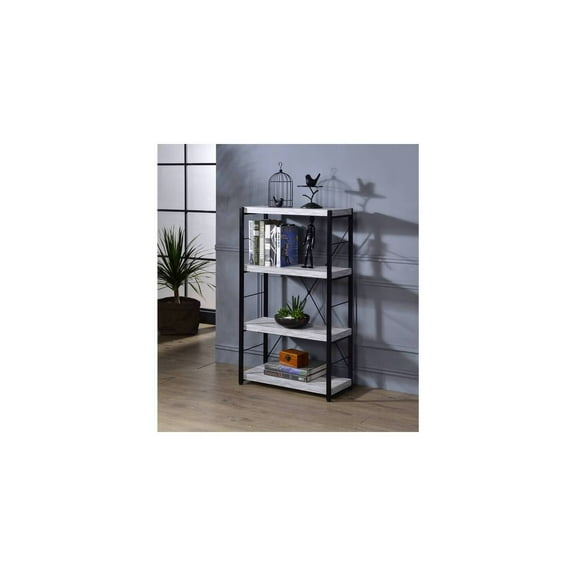 HomeStock Southwestern Sensibilities Bookshelf in Antique White-Ash & Black