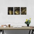 thumbnail image 5 of Black and Gold Bathroom Decor Botanical Plant Leaf Canvas Wall Art for Living Room Tropical Gold Leaves Prints Pictures Modern Aesthetic Boho Painting Artwork Bedroom Kitchen Home Decoration 12x16 3P, 5 of 6