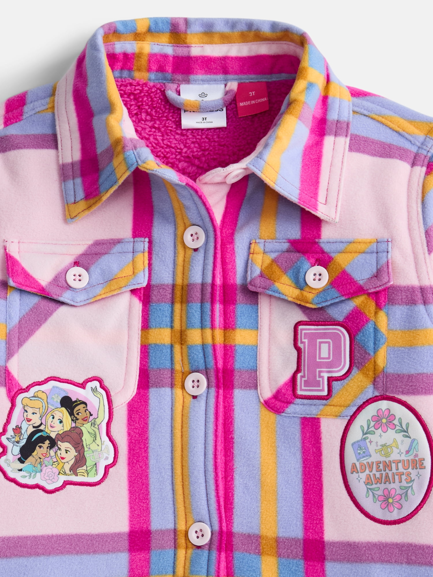 Disney Princess Toddler Girls Shacket with Long Sleeves, Sizes 2T-5T
